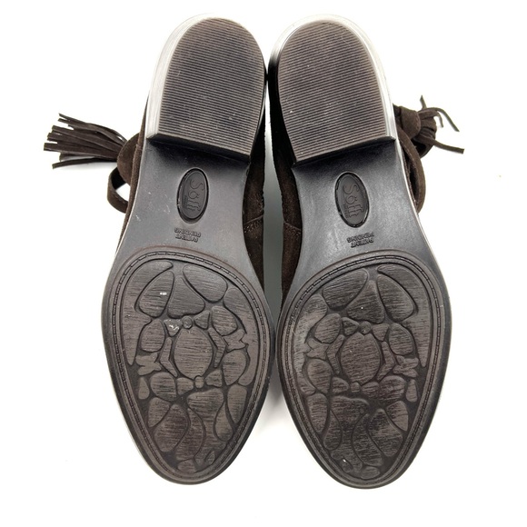 Sofft Tamala Bootie Dark Brown Suede Fringe Tassel Boho Size 8 - Picture 8 of 11